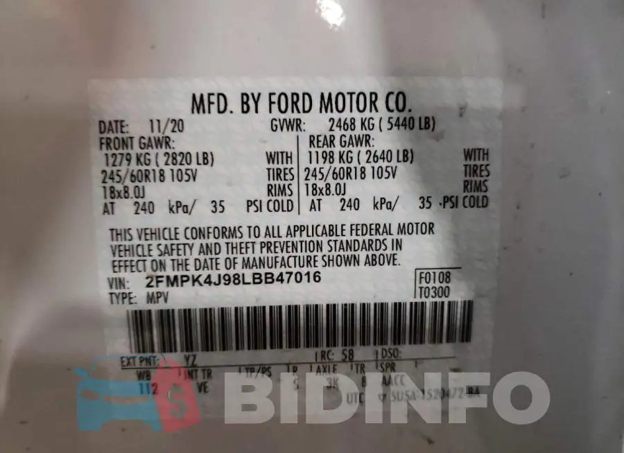 2FMPK4J98LBB47016 Photo# 13