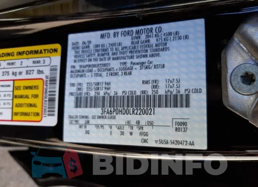 3FA6P0HD0LR220021 Photo# 12