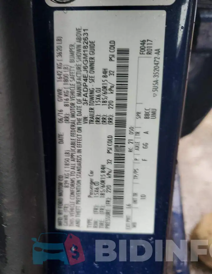 3FADP4EJ6GM182631 Photo# 12