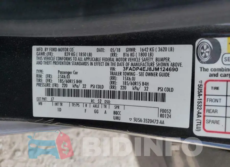 3FADP4EJ8JM124690 Photo# 12