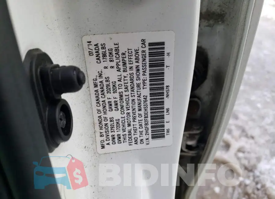 2HGFB2F83EH537642 Photo# 12