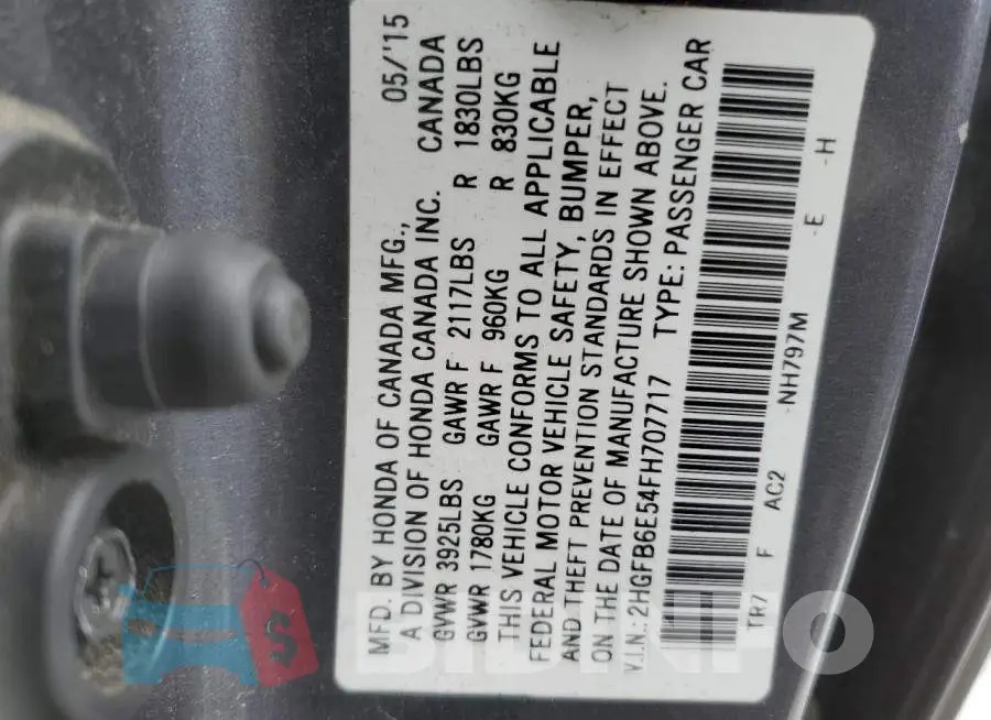 2HGFB6E54FH707717 Photo# 12