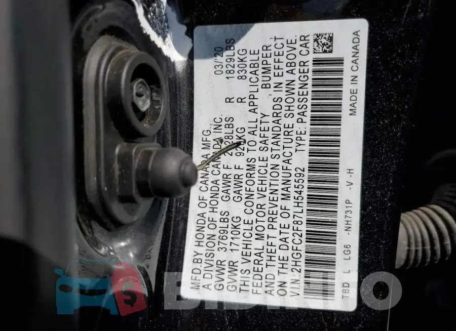 2HGFC2F87LH545592 Photo# 12