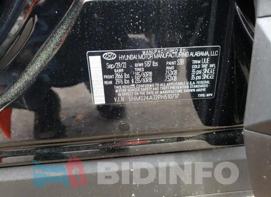 5NMS24AJ2PH510717 Photo# 14