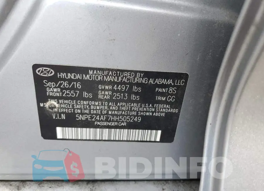 5NPE24AF7HH505249 Photo# 12