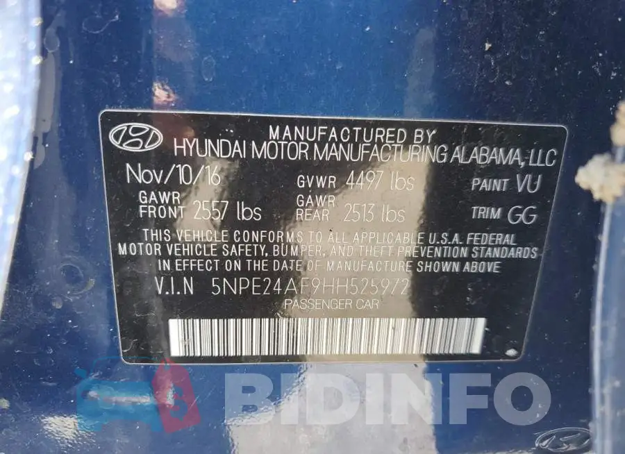 5NPE24AF9HH525972 Photo# 12