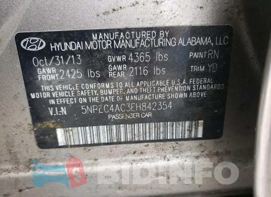 5NPEC4AC3EH842354 Photo# 12