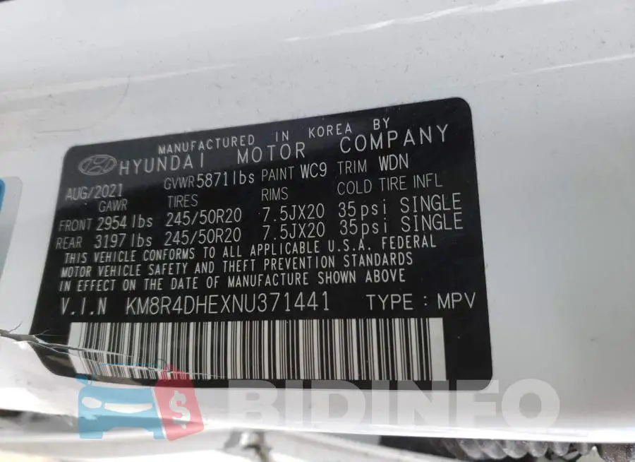 KM8R4DHEXNU371441 Photo# 13