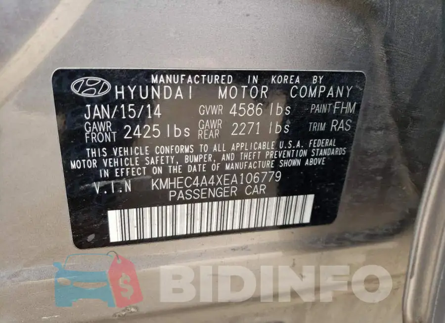 KMHEC4A4XEA106779 Photo# 12