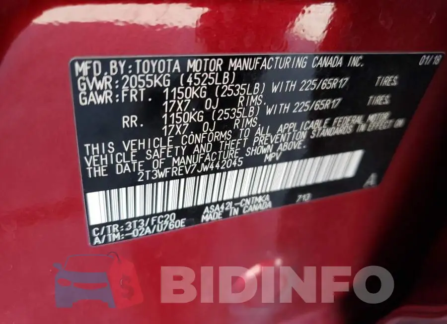 2T3WFREV7JW442045 Photo# 12