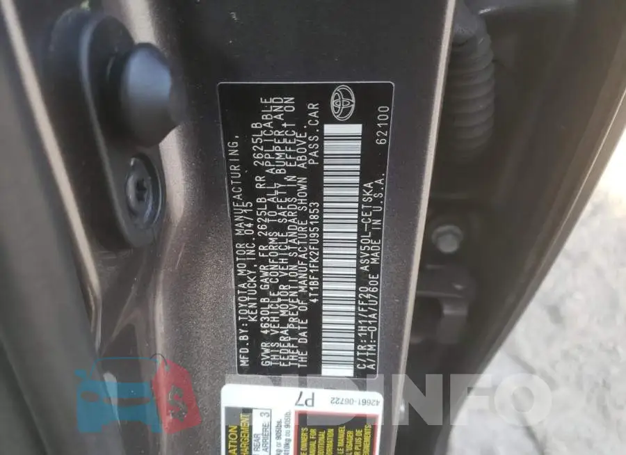 4T1BF1FK2FU951853 Photo# 12