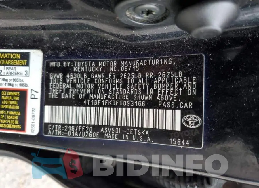 4T1BF1FK9FU093166 Photo# 12