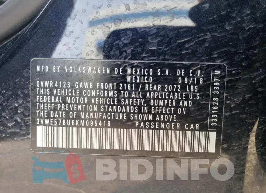 3VWE57BU6KM095418 Photo# 12