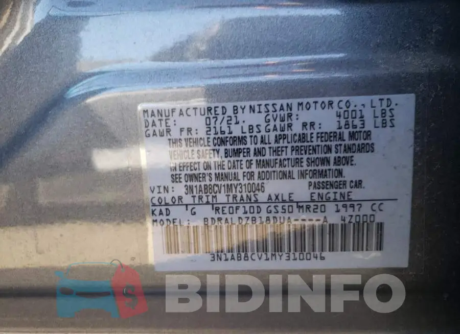 3N1AB8CV1MY310046 Photo# 10