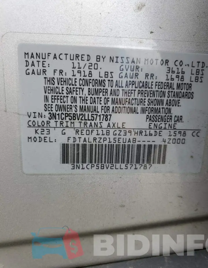 3N1CP5BV2LL571787 Photo# 12