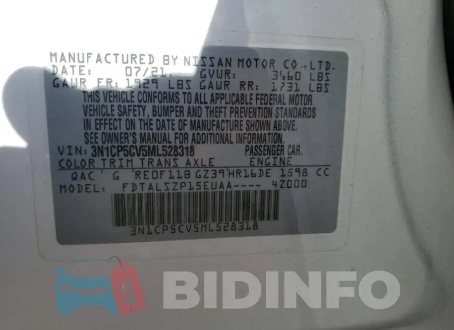 3N1CP5CV5ML528318 Photo# 14