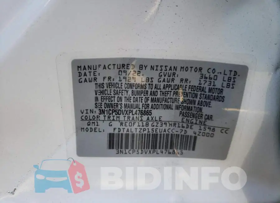 3N1CP5DVXPL476865 Photo# 13