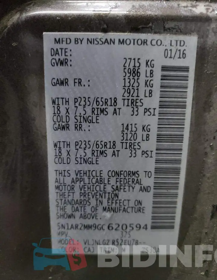 5N1AR2MM9GC620594 Photo# 13