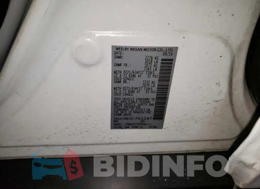 5N1AT2MK5FC761287 Photo# 14