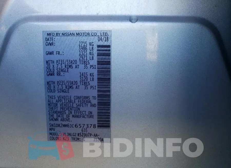 5N1DR2MM6JC657378 Photo# 12
