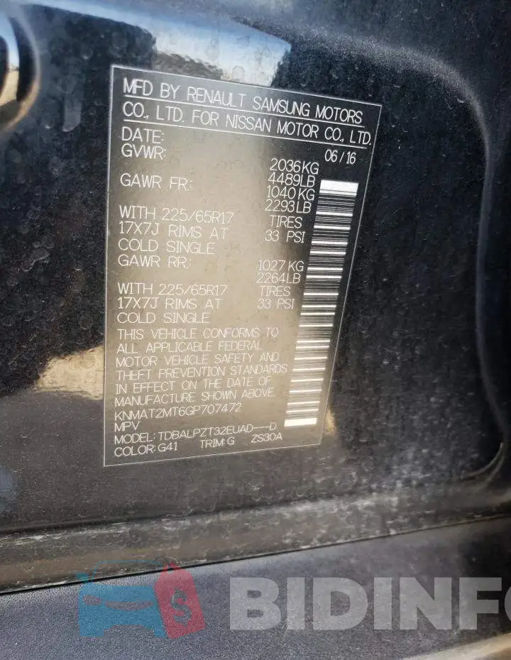 KNMAT2MT6GP707472 Photo# 13