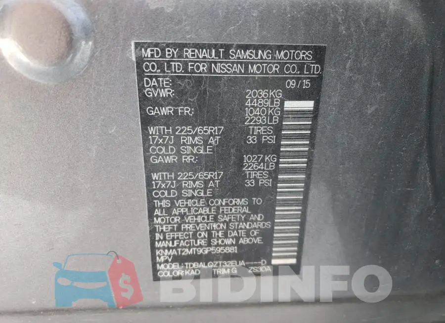 KNMAT2MT9GP595881 Photo# 13