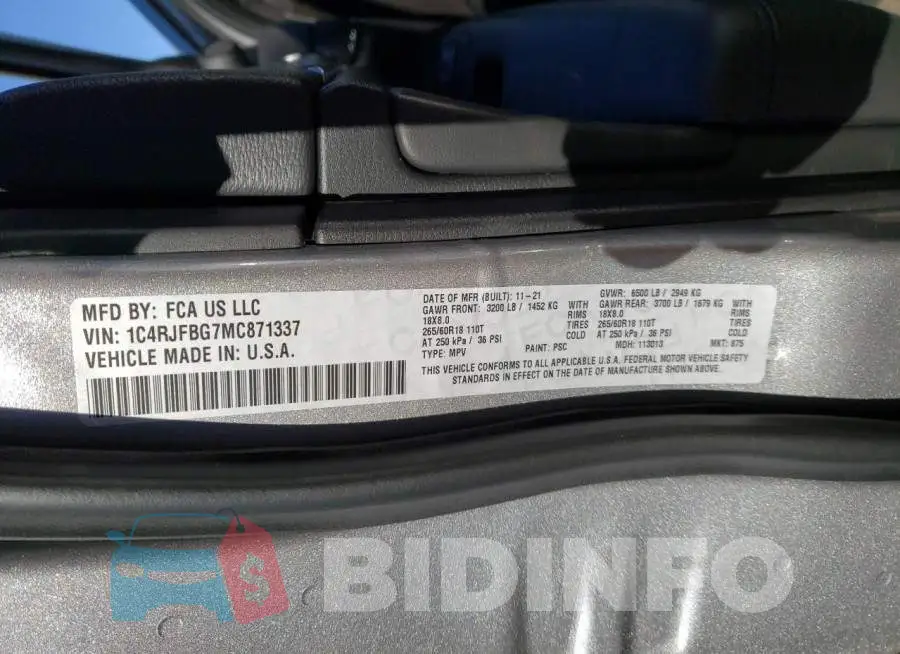 1C4RJFBG7MC871337 Photo# 14