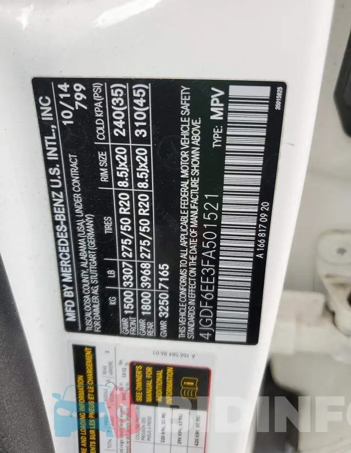 4JGDF6EE3FA501521 Photo# 13