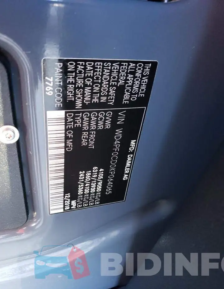 WD4PF0CD0KP064065 Photo# 13