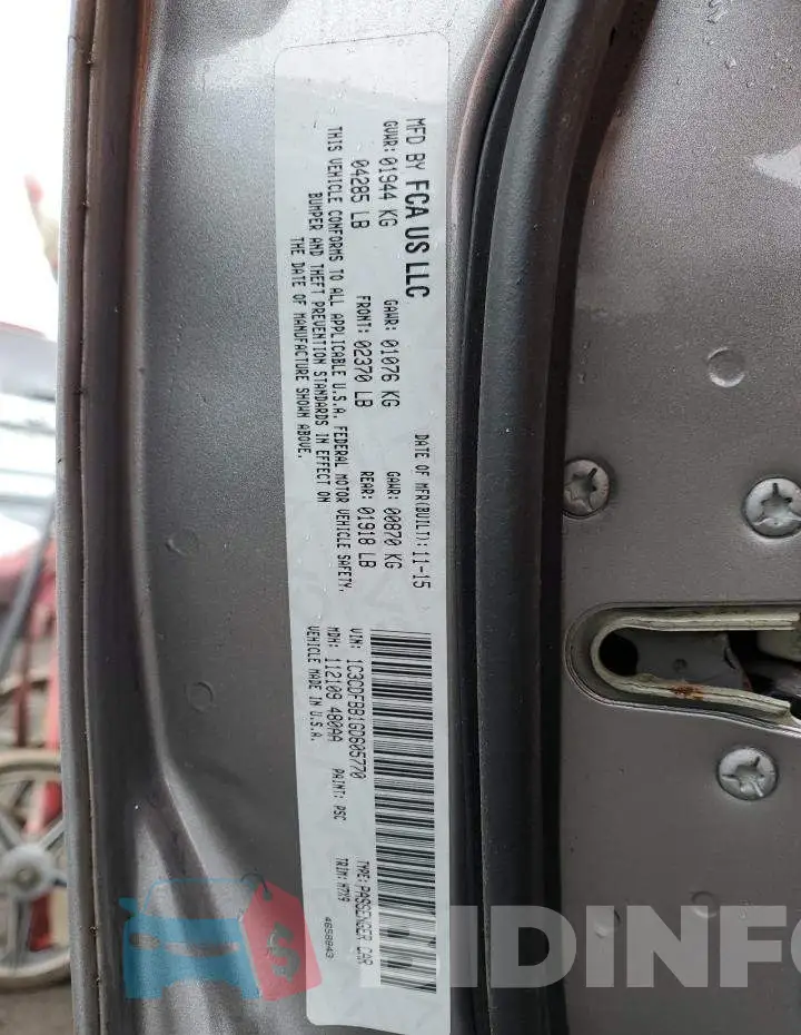 1C3CDFBB1GD605770 Photo# 12