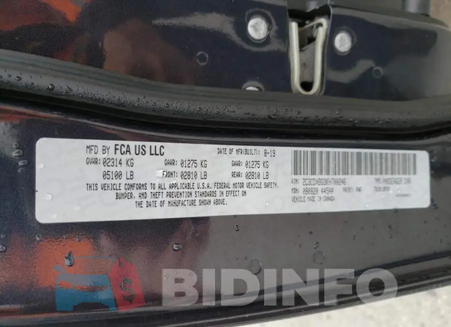 2C3CDXBG3KH700246 Photo# 13