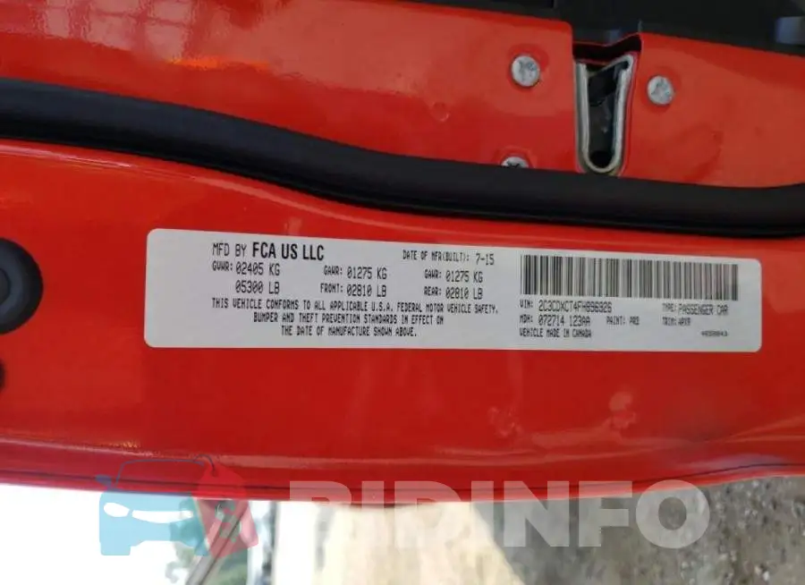 2C3CDXCT4FH896926 Photo# 10
