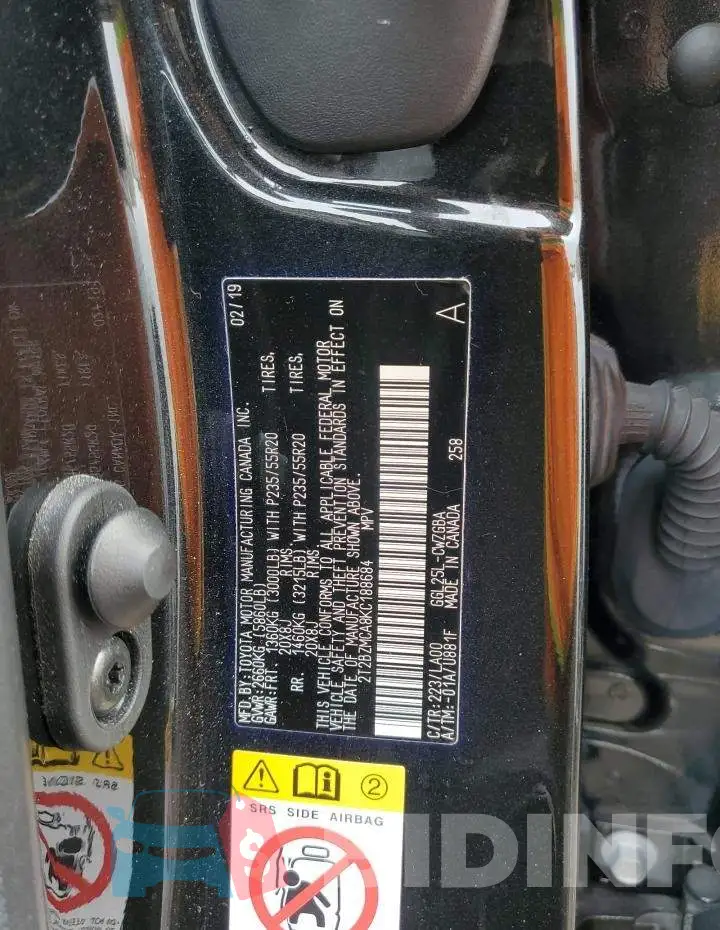 2T2BZMCA8KC188684 Photo# 13