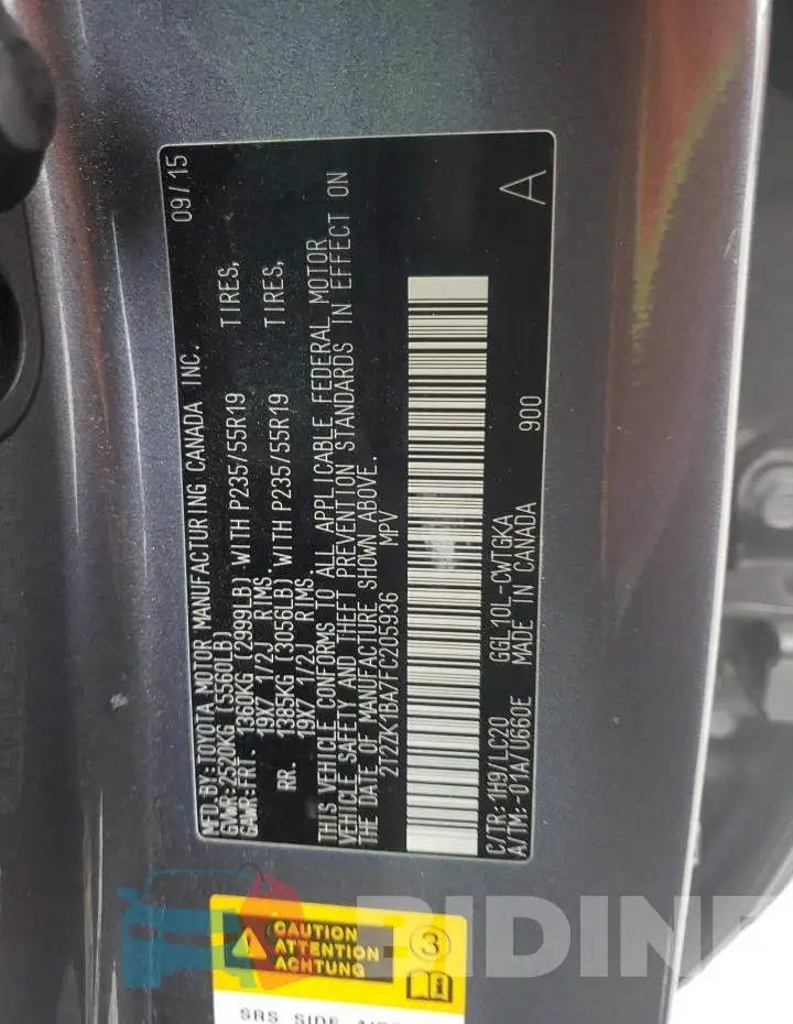 2T2ZK1BA7FC205936 Photo# 14