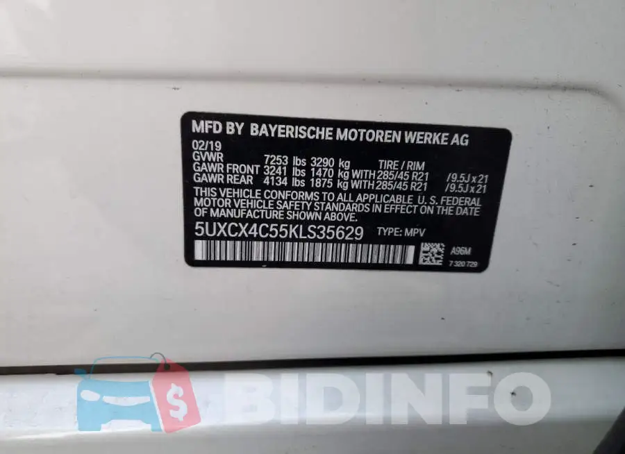 5UXCX4C55KLS35629 Photo# 14
