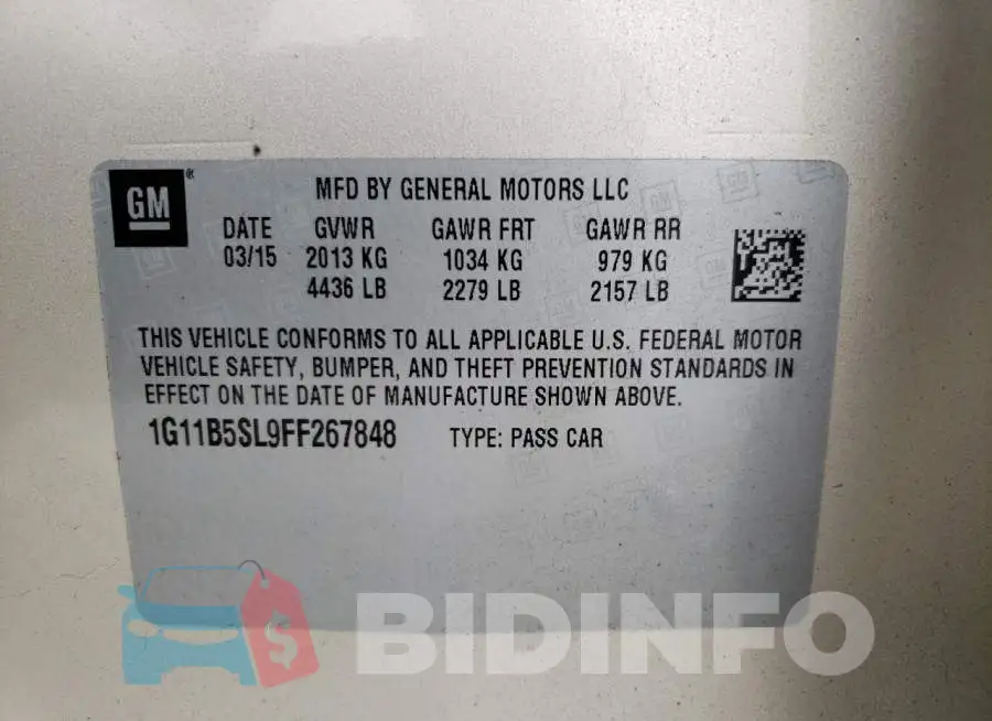 1G11B5SL9FF267848 Photo# 12