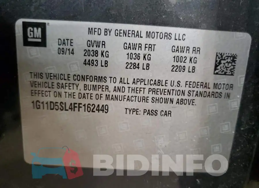 1G11D5SL4FF162449 Photo# 13
