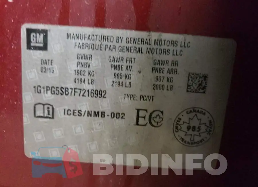 1G1PG5SB7F7216992 Photo# 12