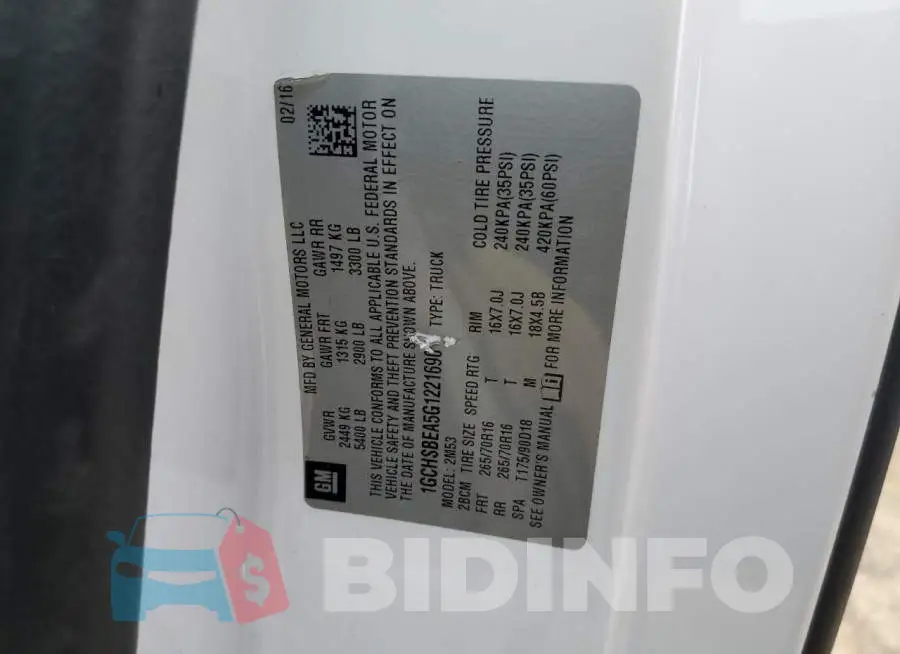 1GCHSBEA5G1221690 Photo# 12