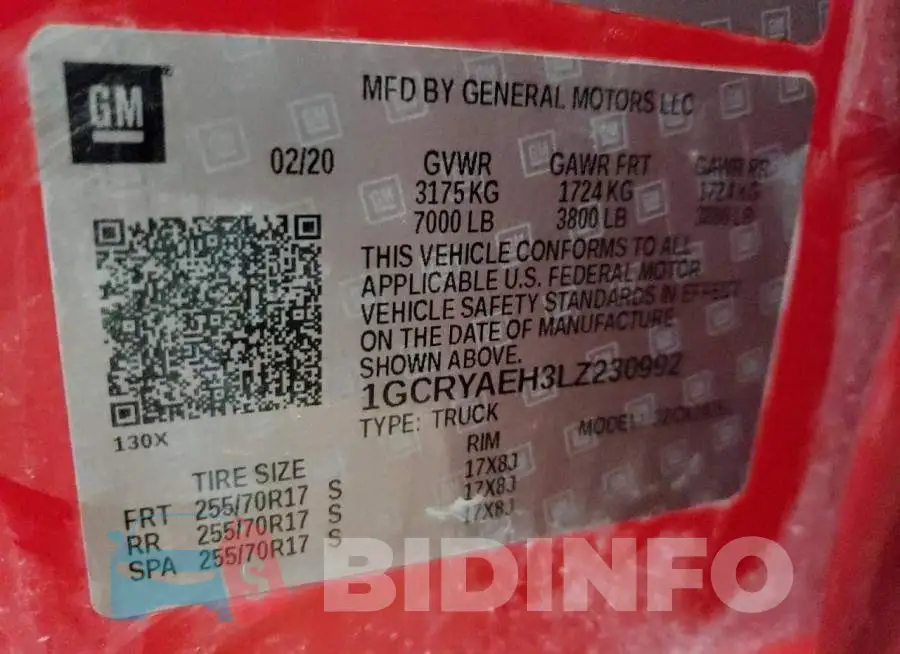1GCRYAEH3LZ230992 Photo# 12