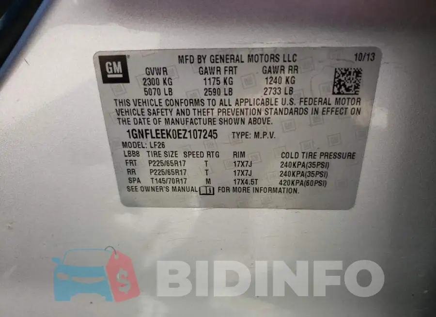 1GNFLEEK0EZ107245 Photo# 13