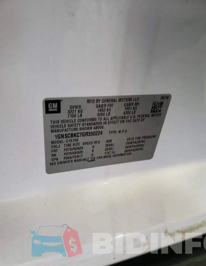 1GNSCBKC7GR390224 Photo# 12