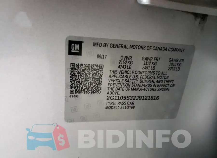 2G1105S32J9121816 Photo# 12