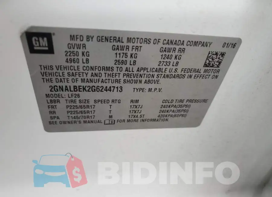 2GNALBEK2G6244713 Photo# 13