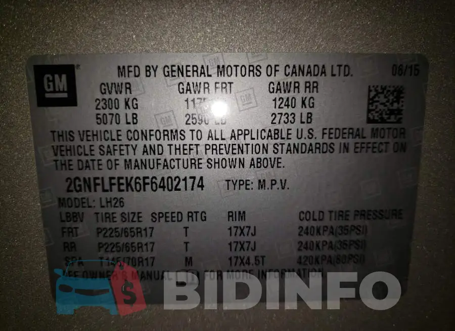 2GNFLFEK6F6402174 Photo# 10