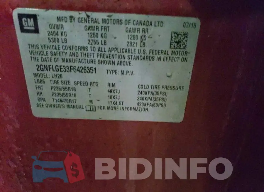 2GNFLGE33F6426351 Photo# 14