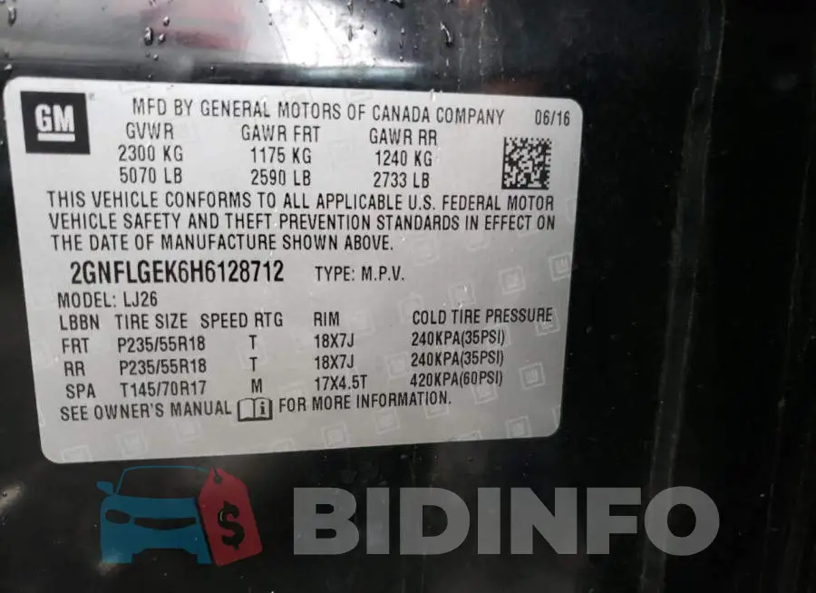 2GNFLGEK6H6128712 Photo# 13