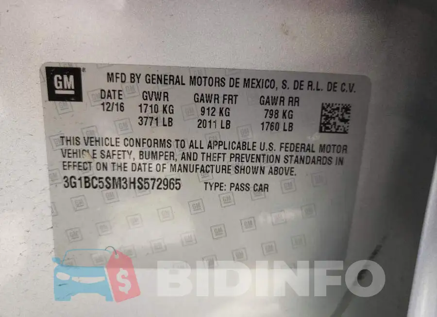 3G1BC5SM3HS572965 Photo# 12