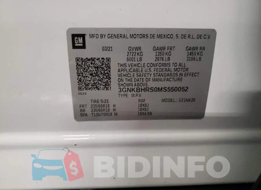 3GNKBHRS0MS550052 Photo# 13