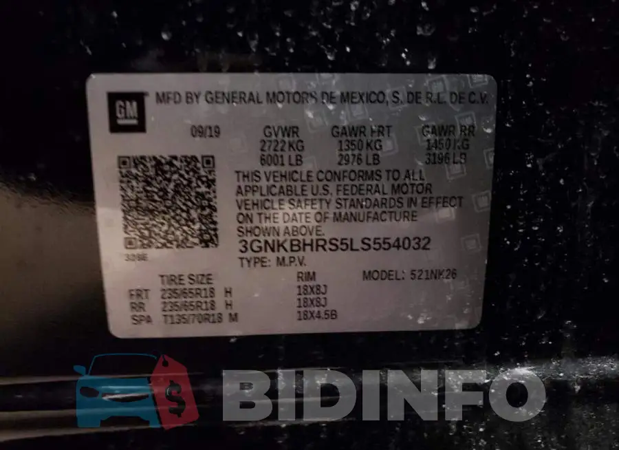 3GNKBHRS5LS554032 Photo# 13